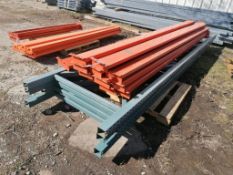 (4) 42" x 16' Interlake Pallet Racking Uprights & (12) 5" x 12' Interlake Pallet Racking Beams.