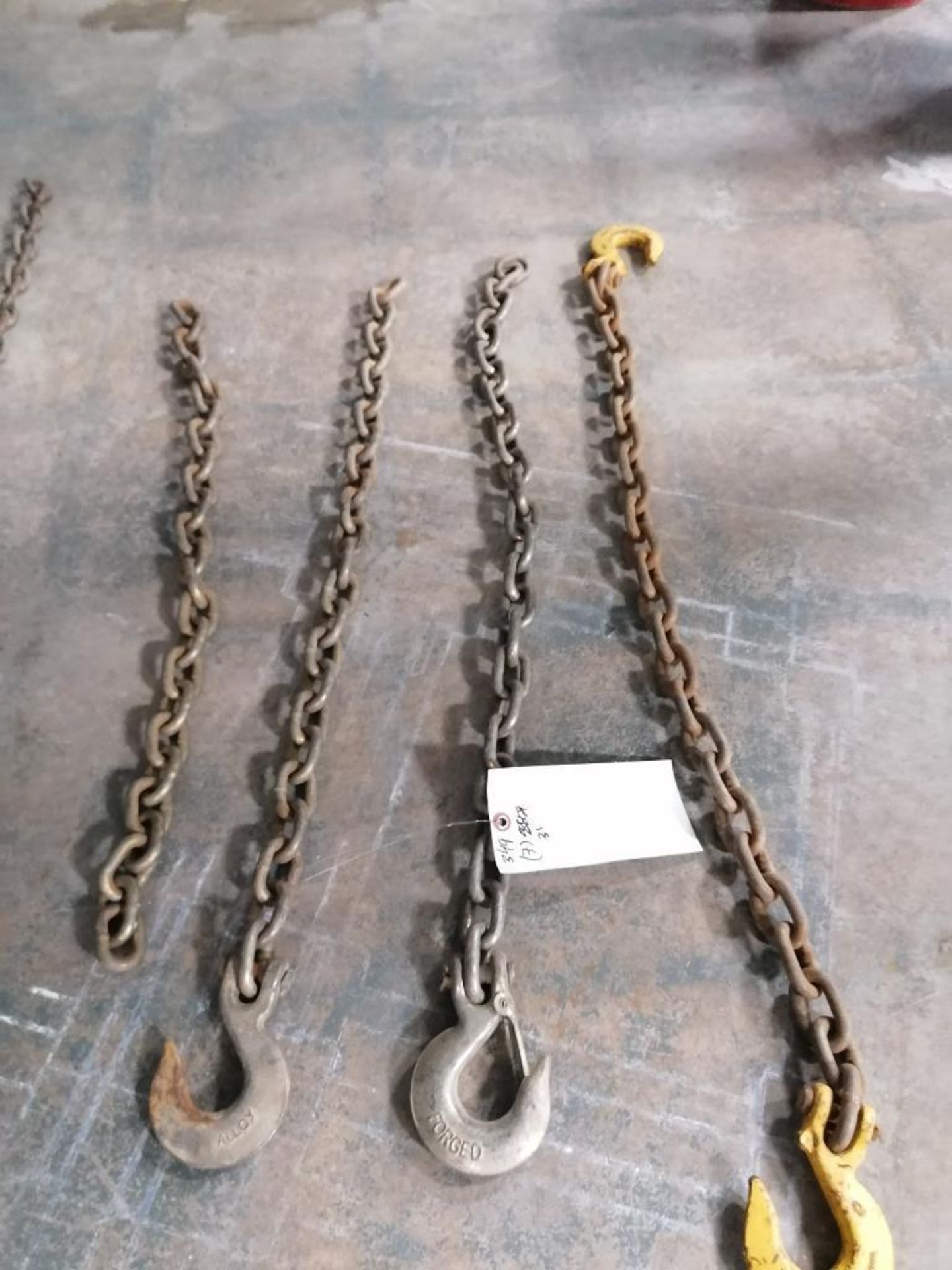 (7) 3/8" x 3' Chains with Hooks. Located in Mt. Pleasant, IA. - Image 4 of 12