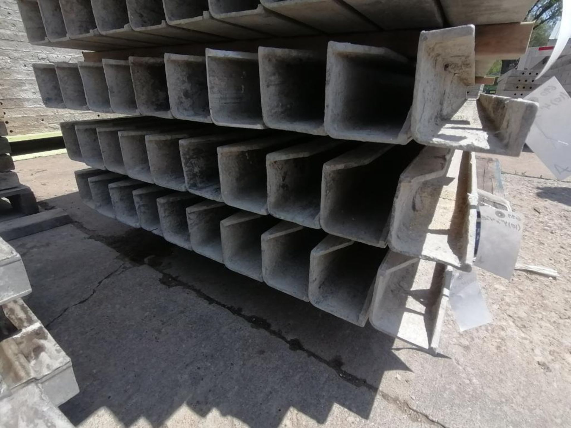 (10) 4" x 4" x 8' Full ISC Wall-Ties Smooth Aluminum Concrete Forms 6-12 Hole Pattern. Located in