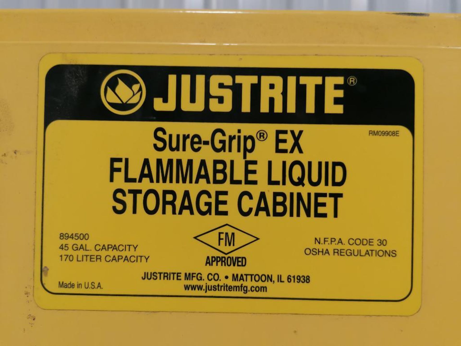 (1) Justbrite Flammable Liquid Storage Cabinet. Located in Mt. Pleasant, IA. - Image 7 of 7