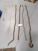 (4) 3/8" x 6' Chains with Hooks. Located in Mt. Pleasant, IA.