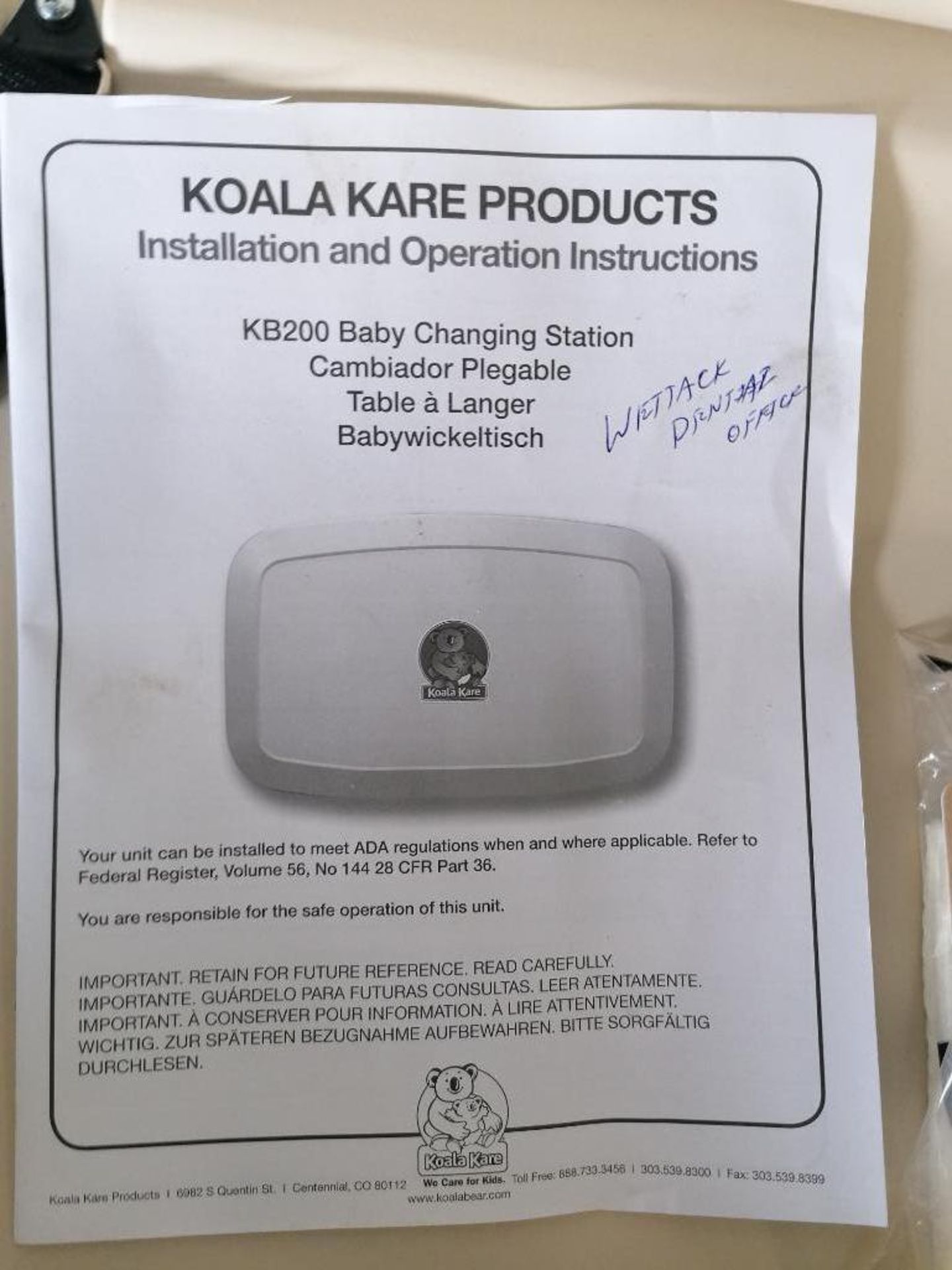 (1) Koala Kare KB200 Baby Changing Station. Located in Mt. Pleasant, IA. - Image 5 of 7
