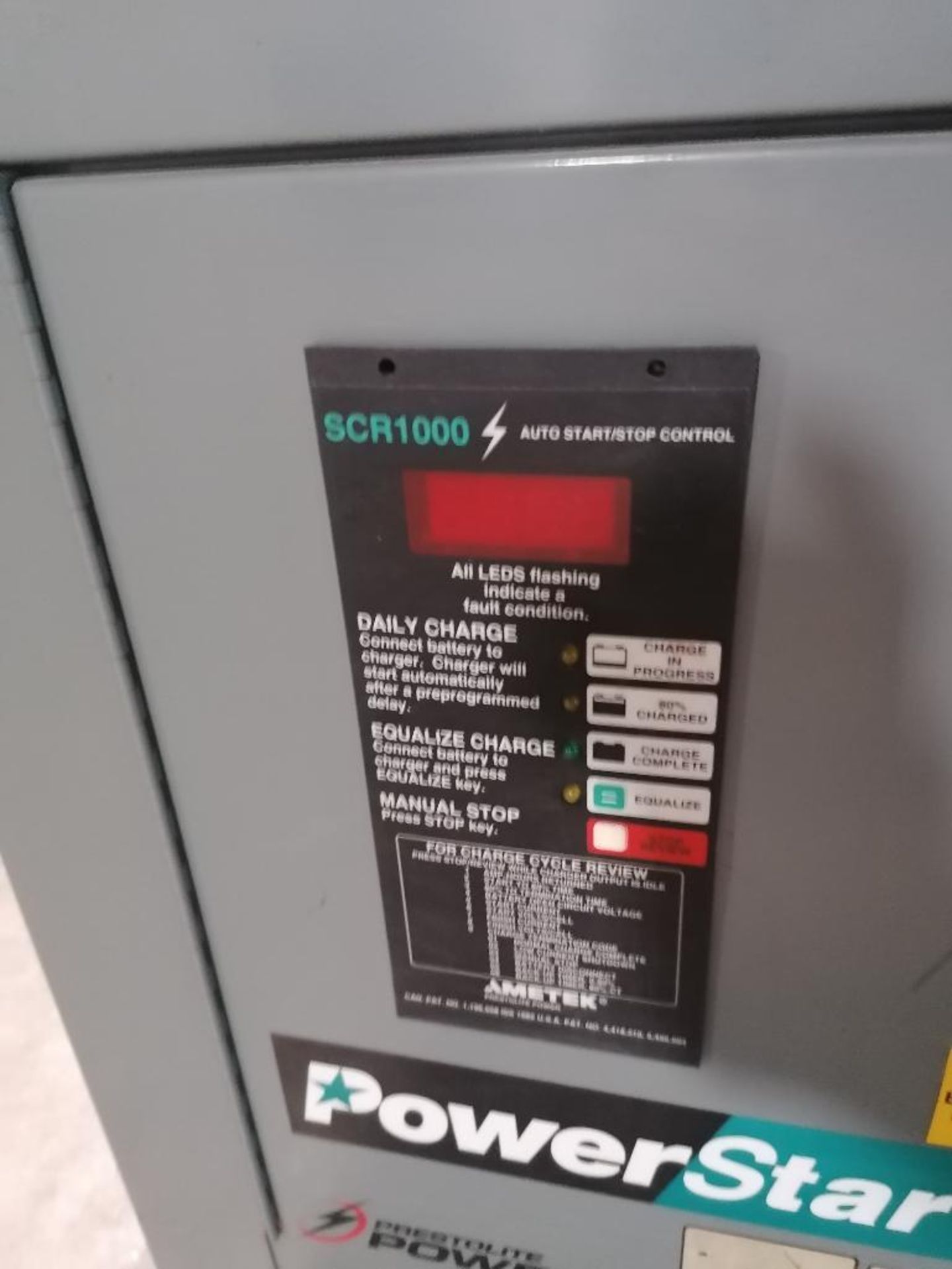 (4) PowerStar SCR1000 Industrial Forklift Battery Charger, Model 98Y3-12, Serial #404CS21472, Serial - Image 12 of 19