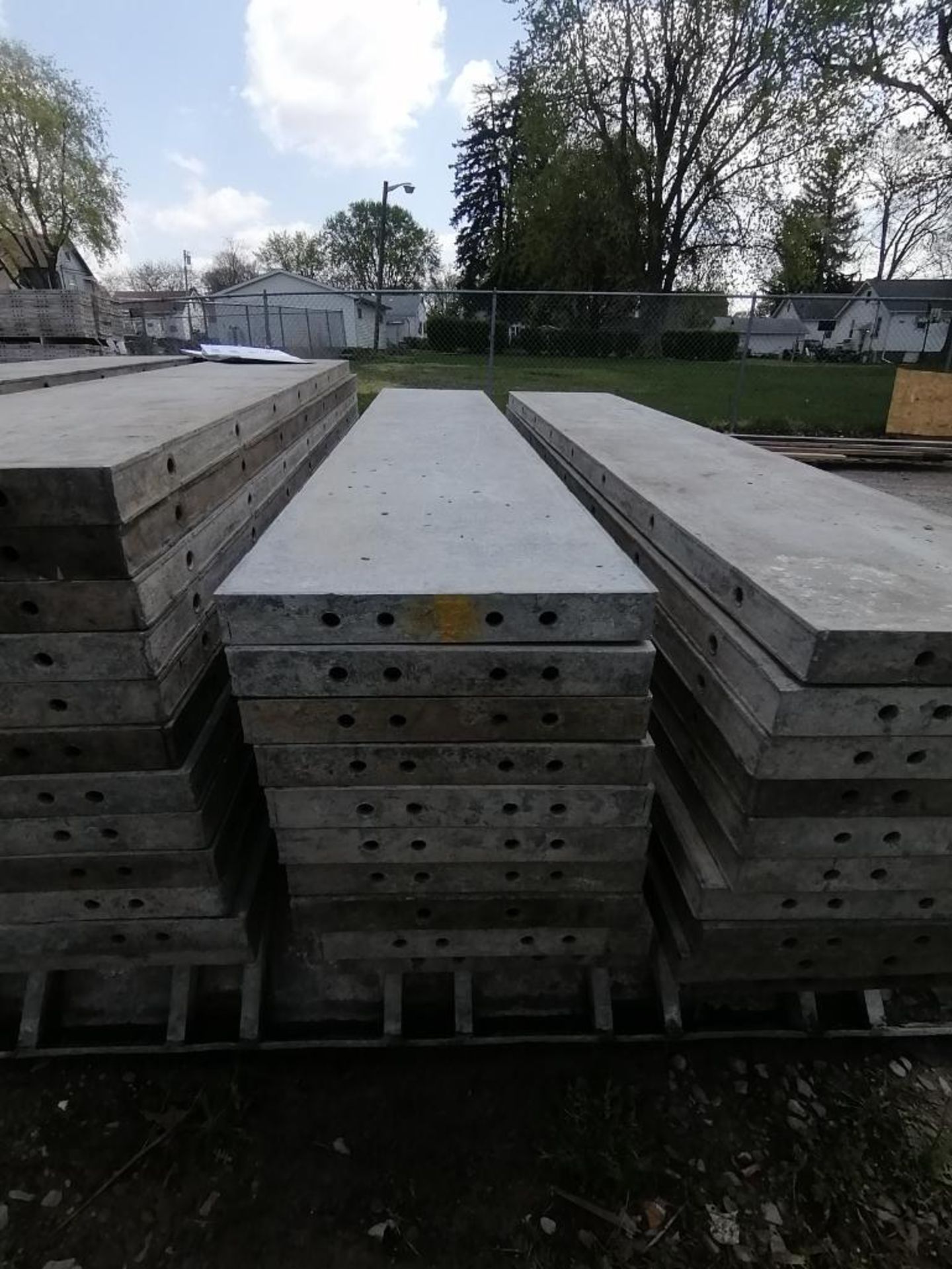 (10) 16" x 8' Wall-Ties Smooth Aluminum Concrete Forms 6-12 Hole Pattern. Located in Mt. Pleasant,