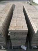 (10) 14" x 8' Wall-Ties Textured Brick Aluminum Concrete Forms 8" Hole Pattern. Located in Mt.