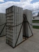 (28) 3' x 8' Wall-Ties Smooth Aluminum Concrete Forms 8" Hole Pattern, Basket is included. Located