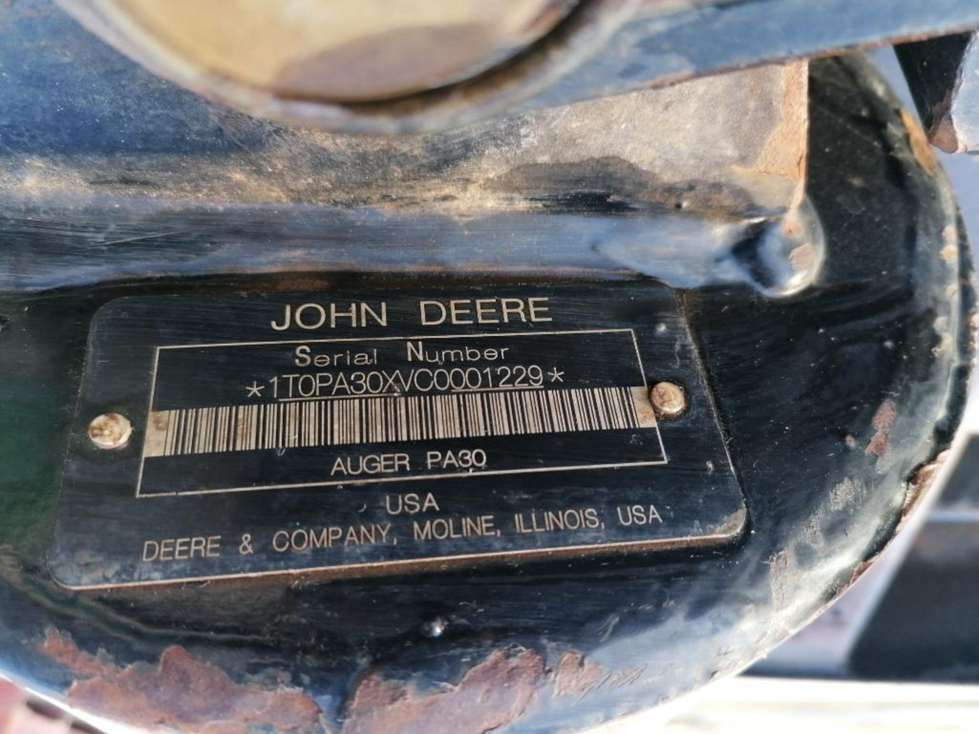 (1) John Deere PA30 Auger for Skid Steer, Serial #1T0PA30XVC0001229. Located in Mt. Pleasant, IA. - Image 4 of 9