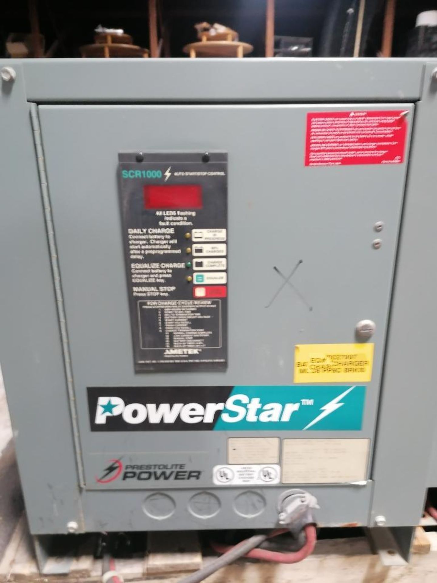 (4) PowerStar SCR1000 Industrial Forklift Battery Charger, Model 98Y3-12, Serial #404CS21472, Serial - Image 3 of 19