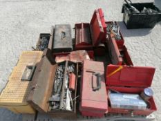 (1) Pallet of Toolboxes with Tools & Hardware. Located in Mt. Pleasant, IA.
