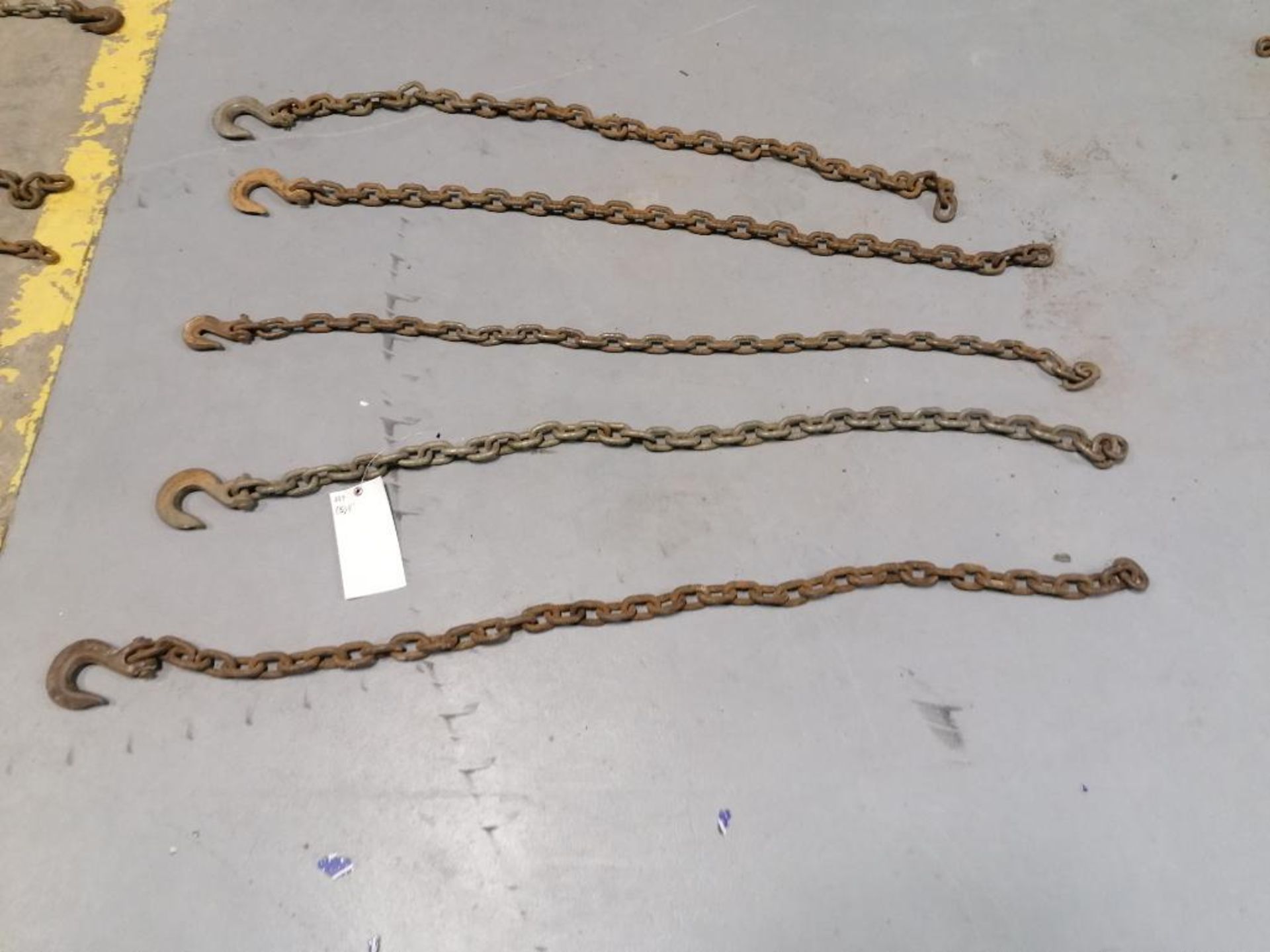 (5) 3/8" x 4' Chains with Hooks. Located in Mt. Pleasant, IA.
