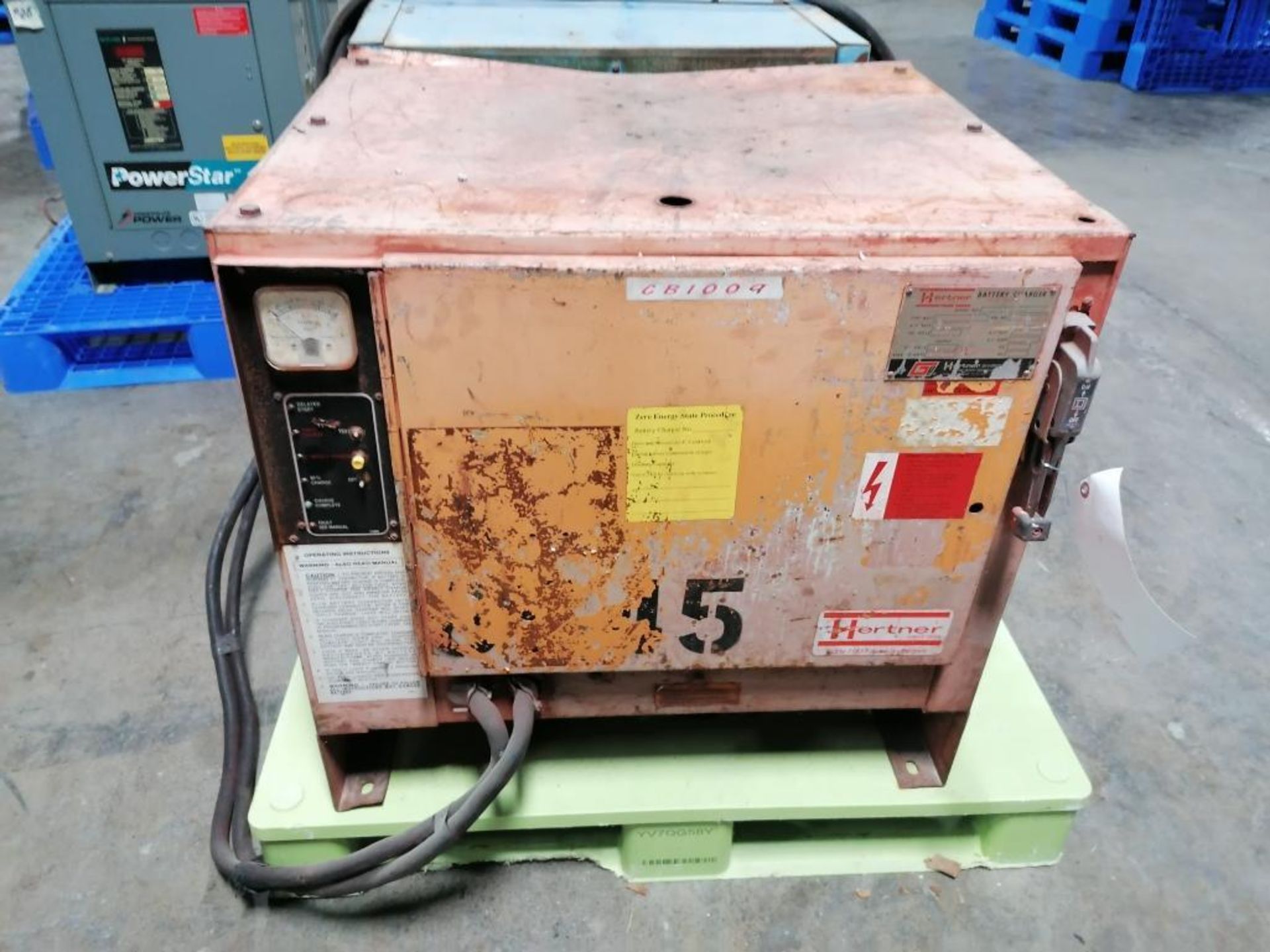 (1) Hertner Industrial Forklift Battery Charger, Model 3TF18-1200, Serial #47724-XM, Input 460V, - Image 3 of 11