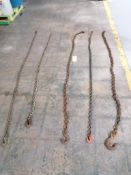 (5) 3/8" x 8' Chains with Hooks. Located in Mt. Pleasant, IA.