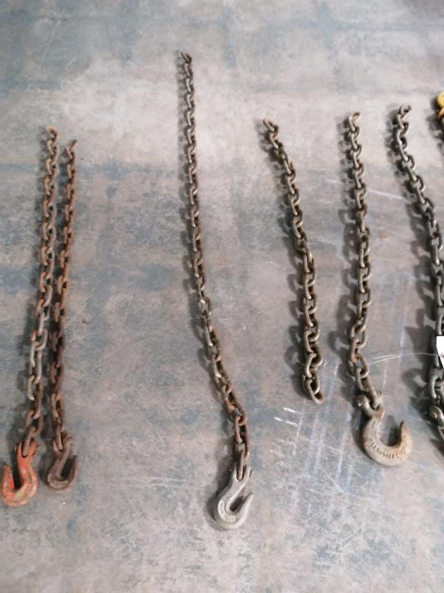 (7) 3/8" x 3' Chains with Hooks. Located in Mt. Pleasant, IA. - Image 9 of 12