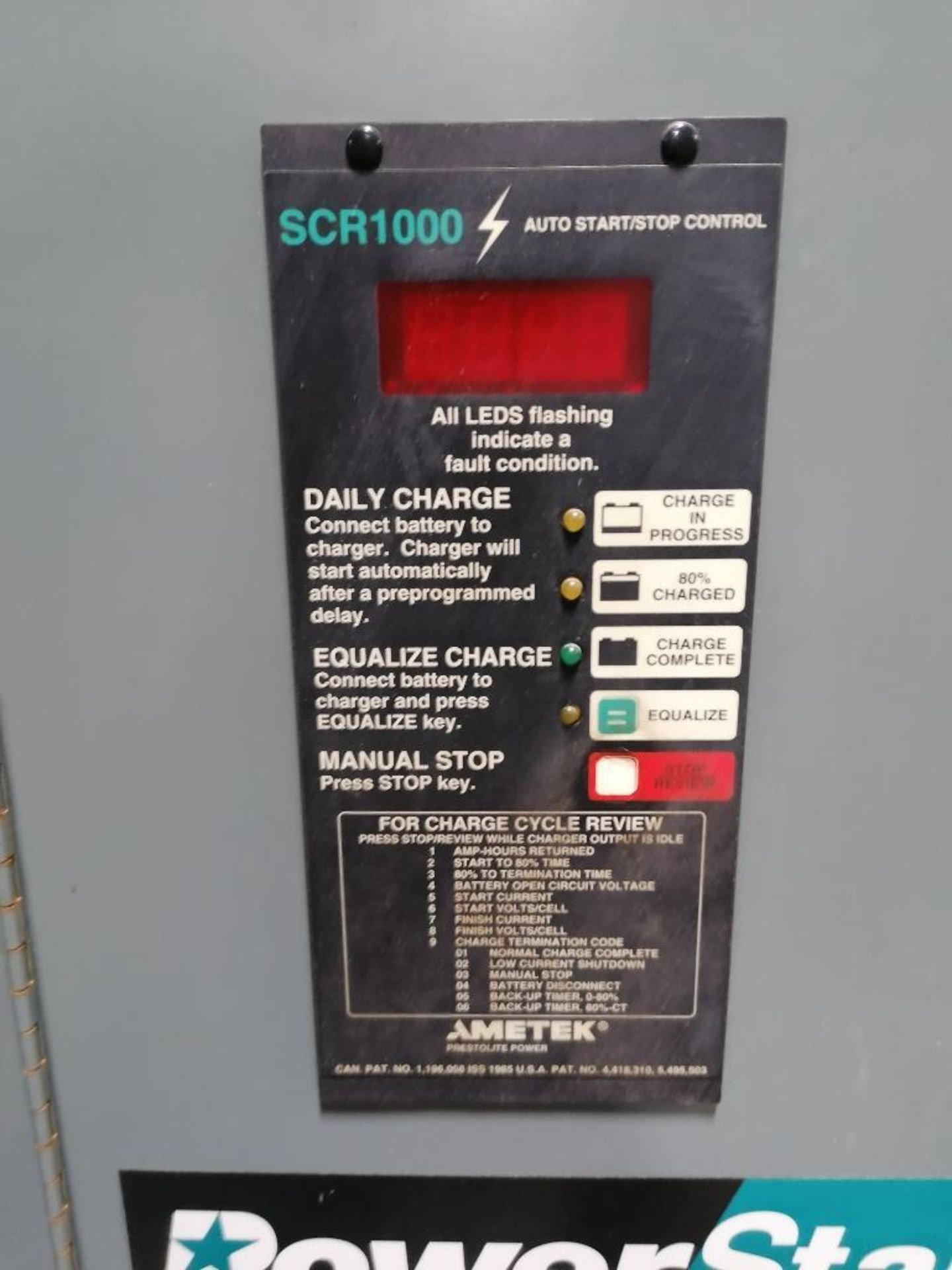 (4) PowerStar SCR1000 Industrial Forklift Battery Charger, Model 98Y3-12, Serial #404CS21472, Serial - Image 8 of 19