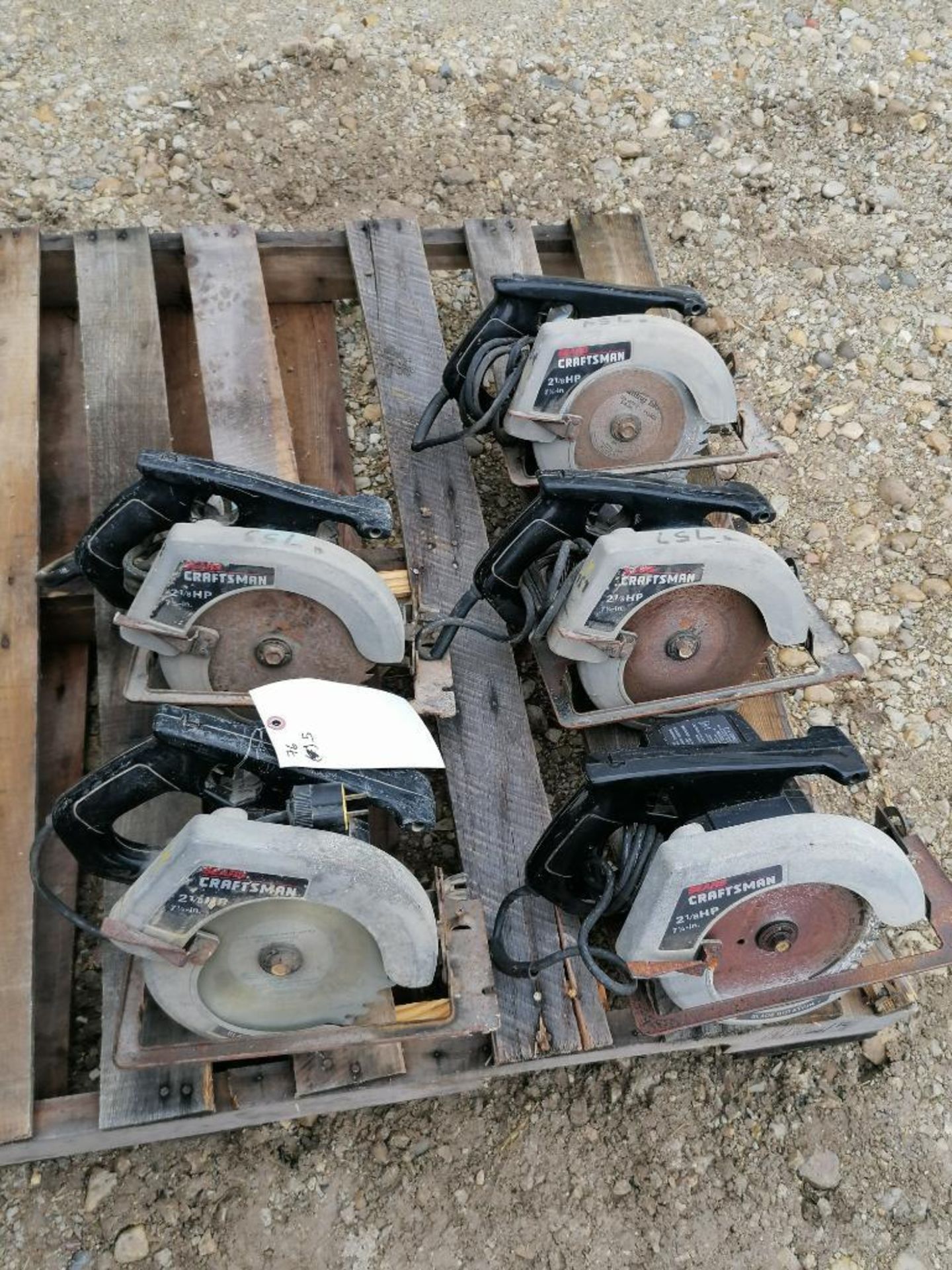 (5) Craftsman 2 1/8 HP, 7 1/4 " Circular Saw. Located in Waukegan, IL.