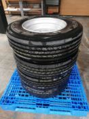 (4) Gladiator QR55T 235/75R17.5 Tires with 8 Bolt Pattern 6" Center Rims. Located in Mt. Pleasant,