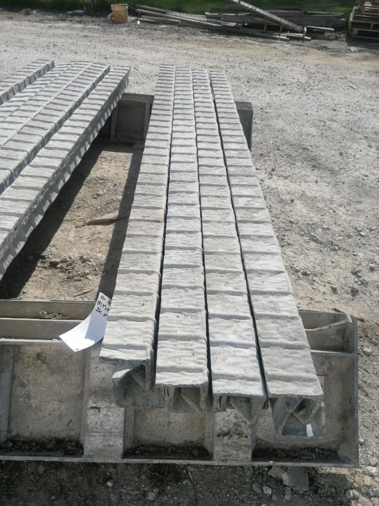 (8) 4" x 4" x 8' ISC Wall-Ties Textured Brick Aluminum Concrete Forms 8" Hole Pattern. Located in - Image 2 of 4