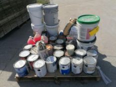(1) Pallet of Paint Cans & Buckets. Located in Mt, Pleasant, IA.
