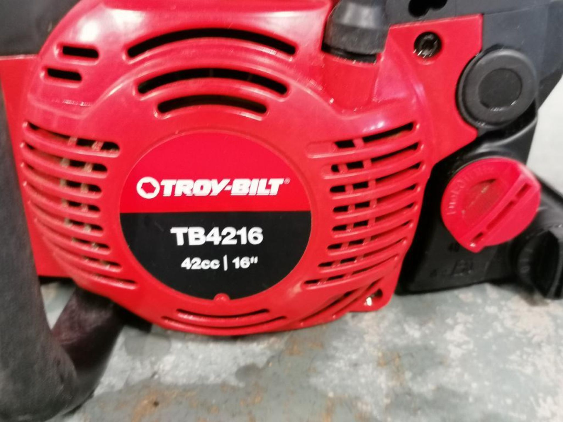 (1) TROY-BILT TB4216 Chainsaw, 42cc, 16". Located in Mt. Pleasant, IA. - Image 7 of 9