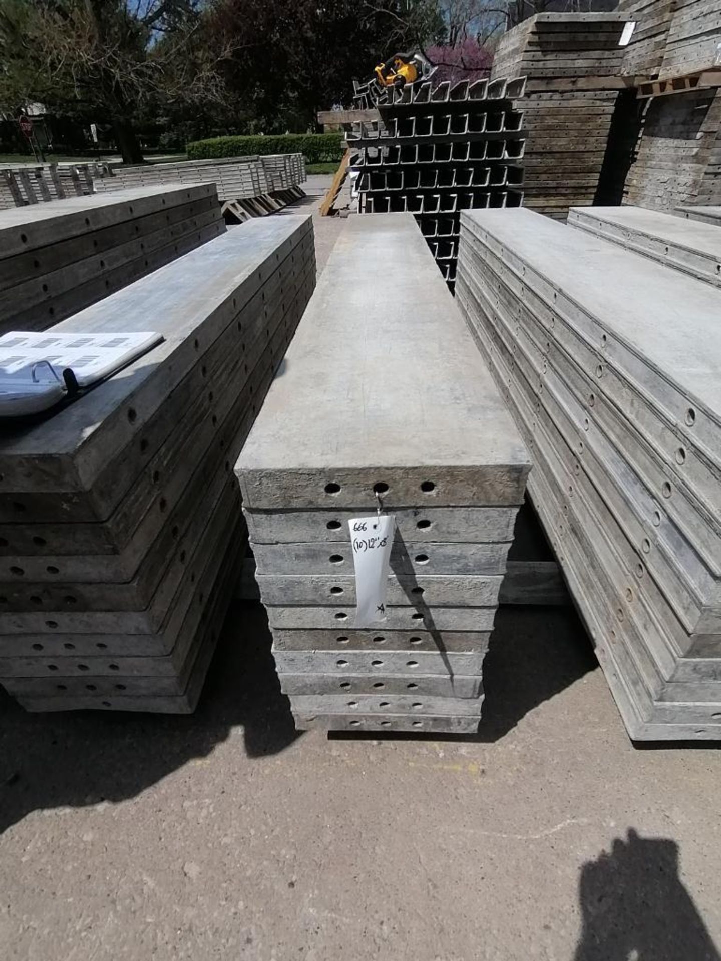 (10) 12" x 8' Wall-Ties Smooth Aluminum Concrete Forms 6-12 Hole Pattern. Located in Mt. Pleasant,