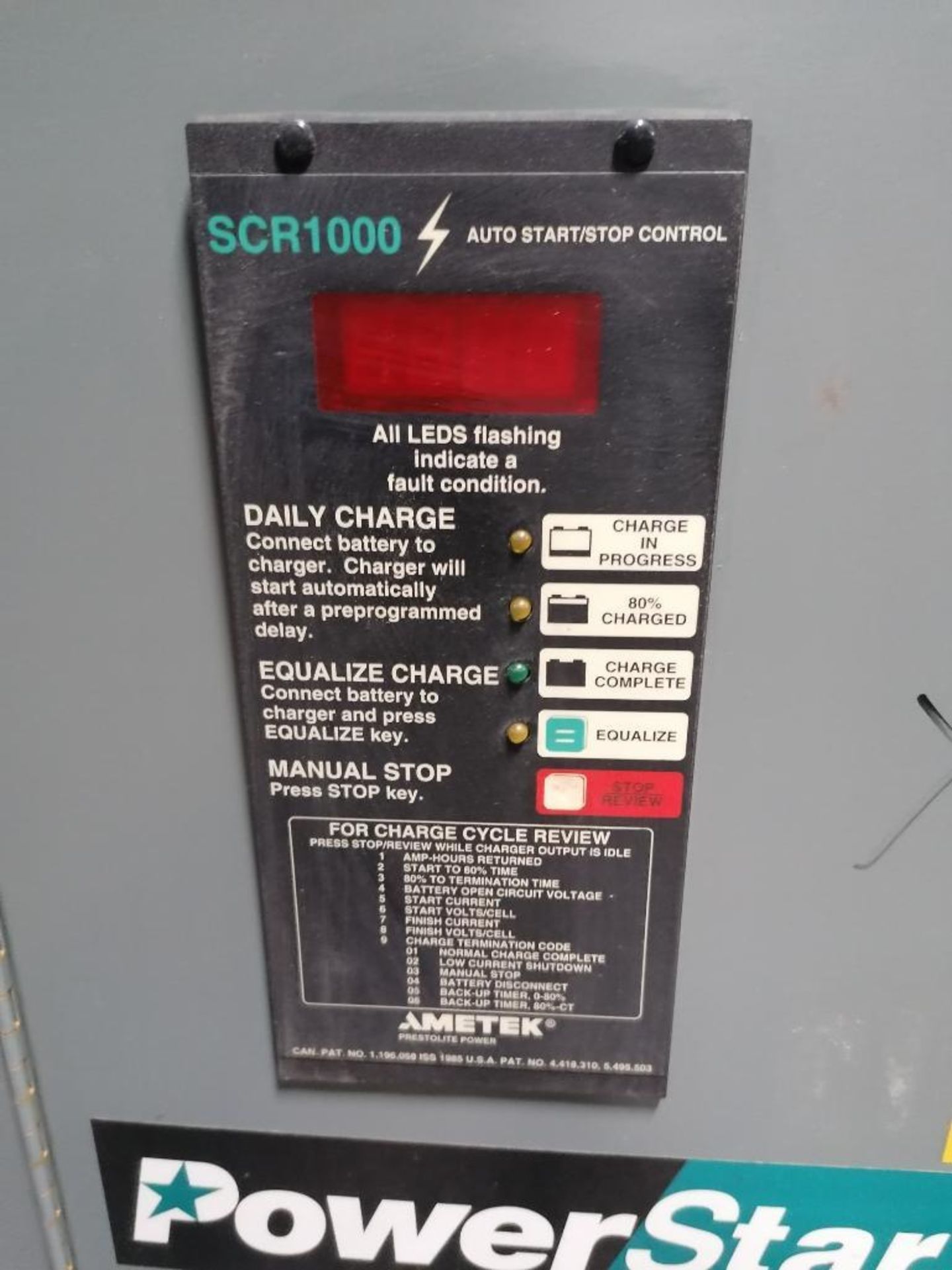 (4) PowerStar SCR1000 Industrial Forklift Battery Charger, Model 98Y3-12, Serial #404CS21472, Serial - Image 4 of 19