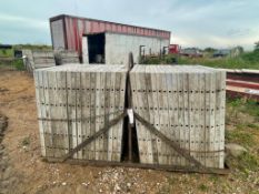 (37) 3' x 4' Wall-Ties Smooth Aluminum Concrete Forms 8" Hole Pattern, Basket is included. Located i