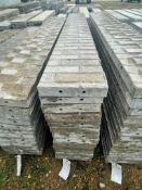 (13) 12" x 8' Corners Wall-Ties Textured Brick Aluminum Concrete Forms 8" Hole Pattern. Located in L