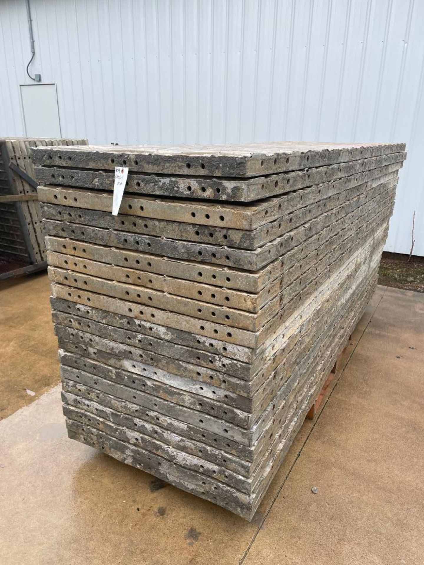 (20) 3' x 9' Wall-Ties Textured Brick Aluminum Concrete Forms 8" Hole Pattern. Located in Mt. Pleasa - Image 2 of 10