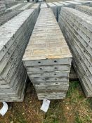 (10) 12" x 8' Corners Wall-Ties Textured Brick Aluminum Concrete Forms 8" Hole Pattern. Located in L