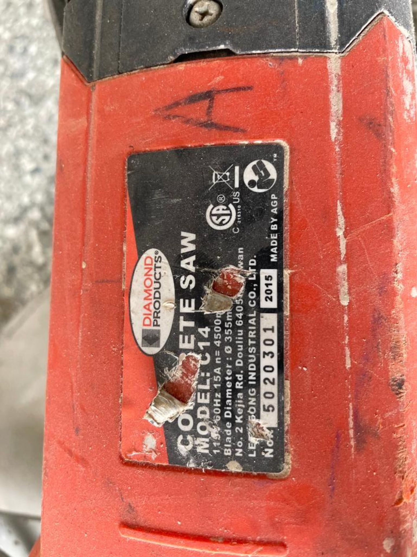 (1) Diamond C14 Concrete Saw. Serial #5020301. Located in Wheeling, IL. - Image 3 of 8