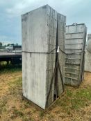 (14) 3' x 8' Wall-Ties Smooth Aluminum Concrete Forms 8" Hole Pattern, Basket is included. Located i
