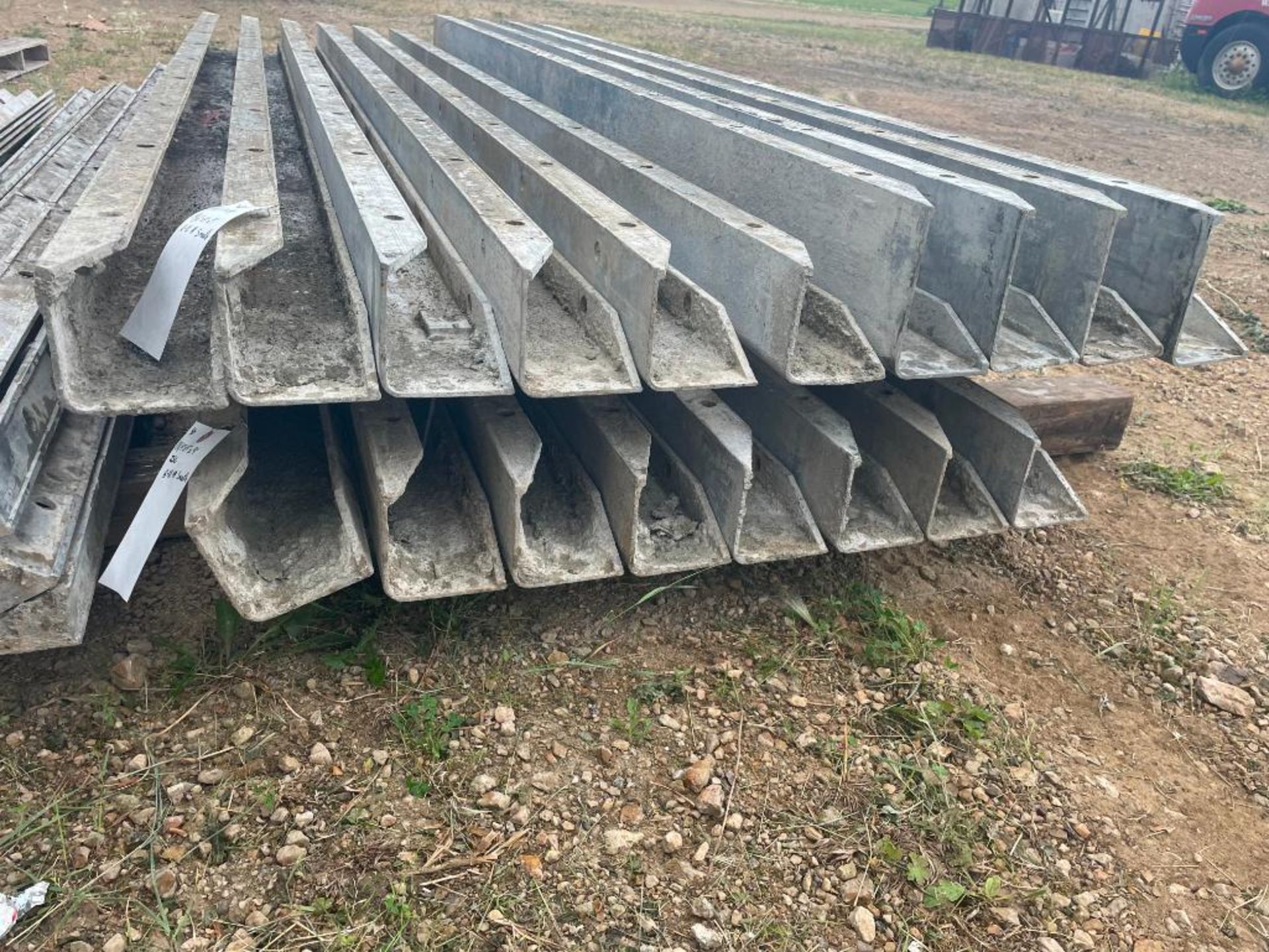 (8) 4" x 4" x 9' Nominal ISC Wall-Ties Smooth Aluminum Concrete Forms 6-12 Hole Pattern. Located in