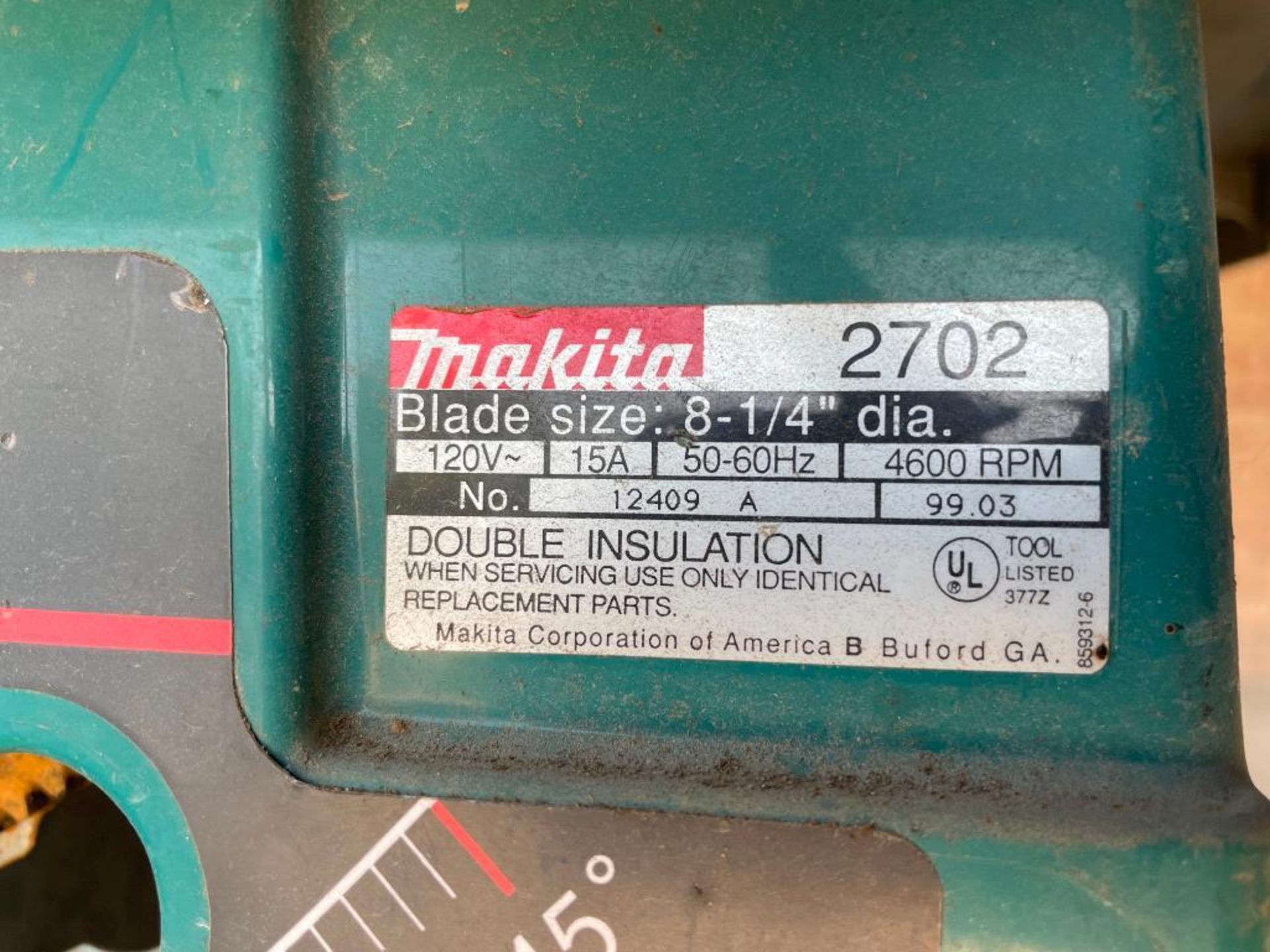 (1) Makita 2702 Table Saw, Serial #12409A. Located in Waukegan, IL. - Image 6 of 7