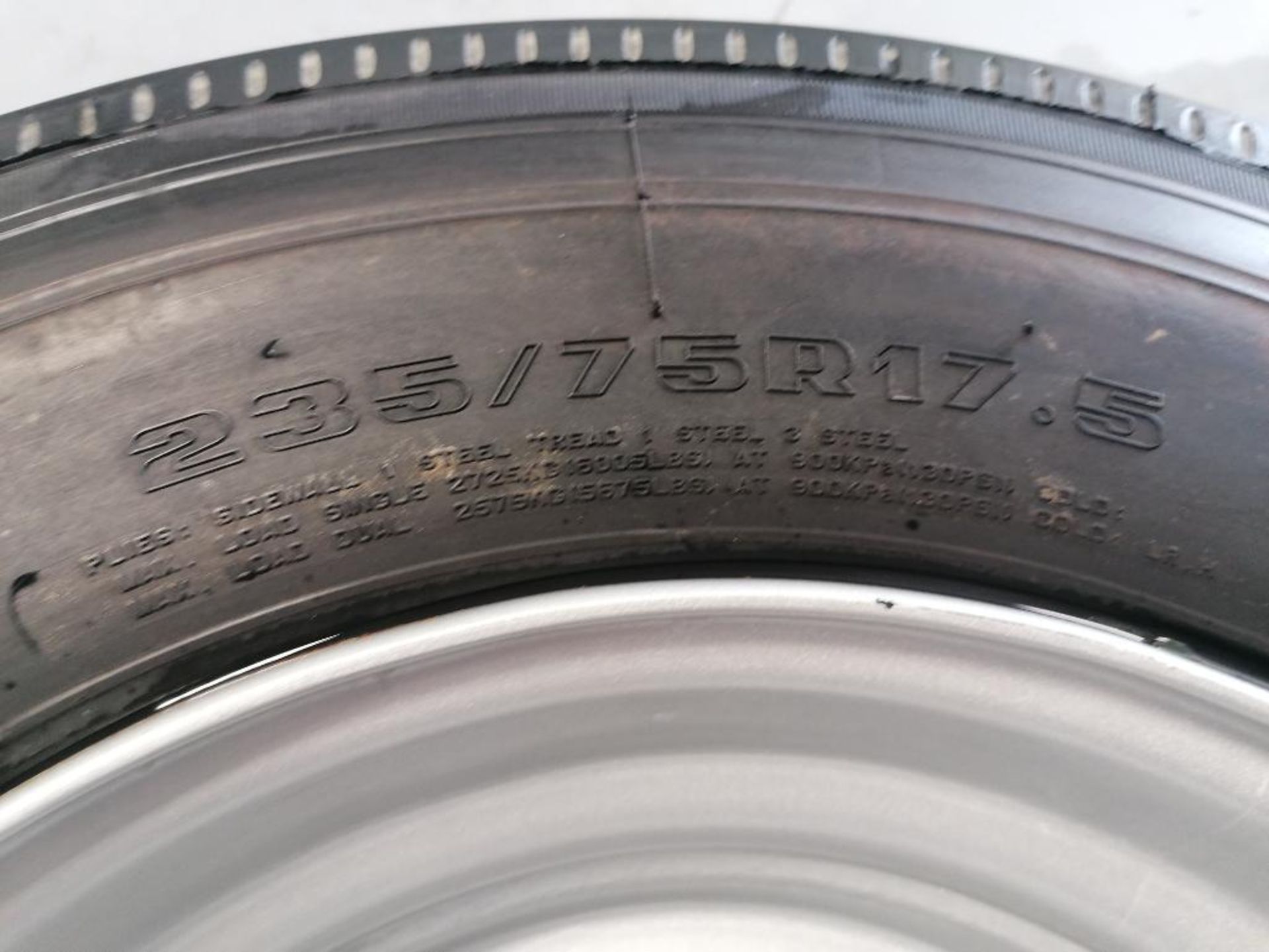 (4) Gladiator QR55T 235/75R17.5 Tires with 8 Bolt Pattern 6" Center Rims. Located in Mt. Pleasant, I - Image 8 of 8