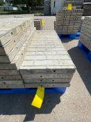 (4) 16" x 4' Symons Smooth Brick Aluminum Concrete Forms 6-12 Hole Pattern. Located in Mt. Pleasant,