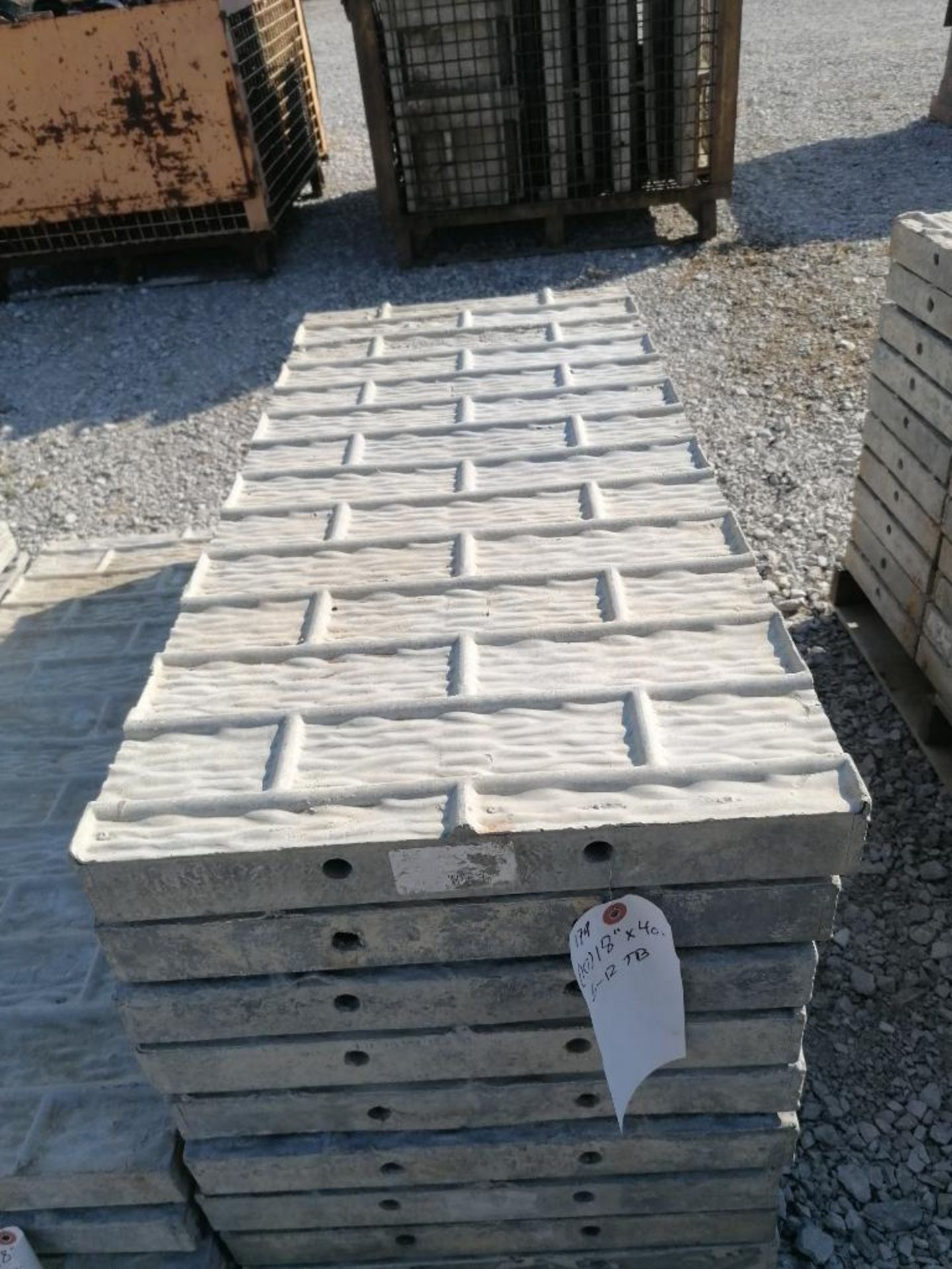 (10) 18" x 40" TUF-N-LITE Textured Brick Aluminum Concrete Forms 6-12 Hole Pattern. Located in - Image 2 of 2