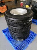 (4) Gladiator QR55T 235/75R17.5 Tires with 8 Bolt Pattern 6" Center Rims. Located in Mt. Pleasant, I
