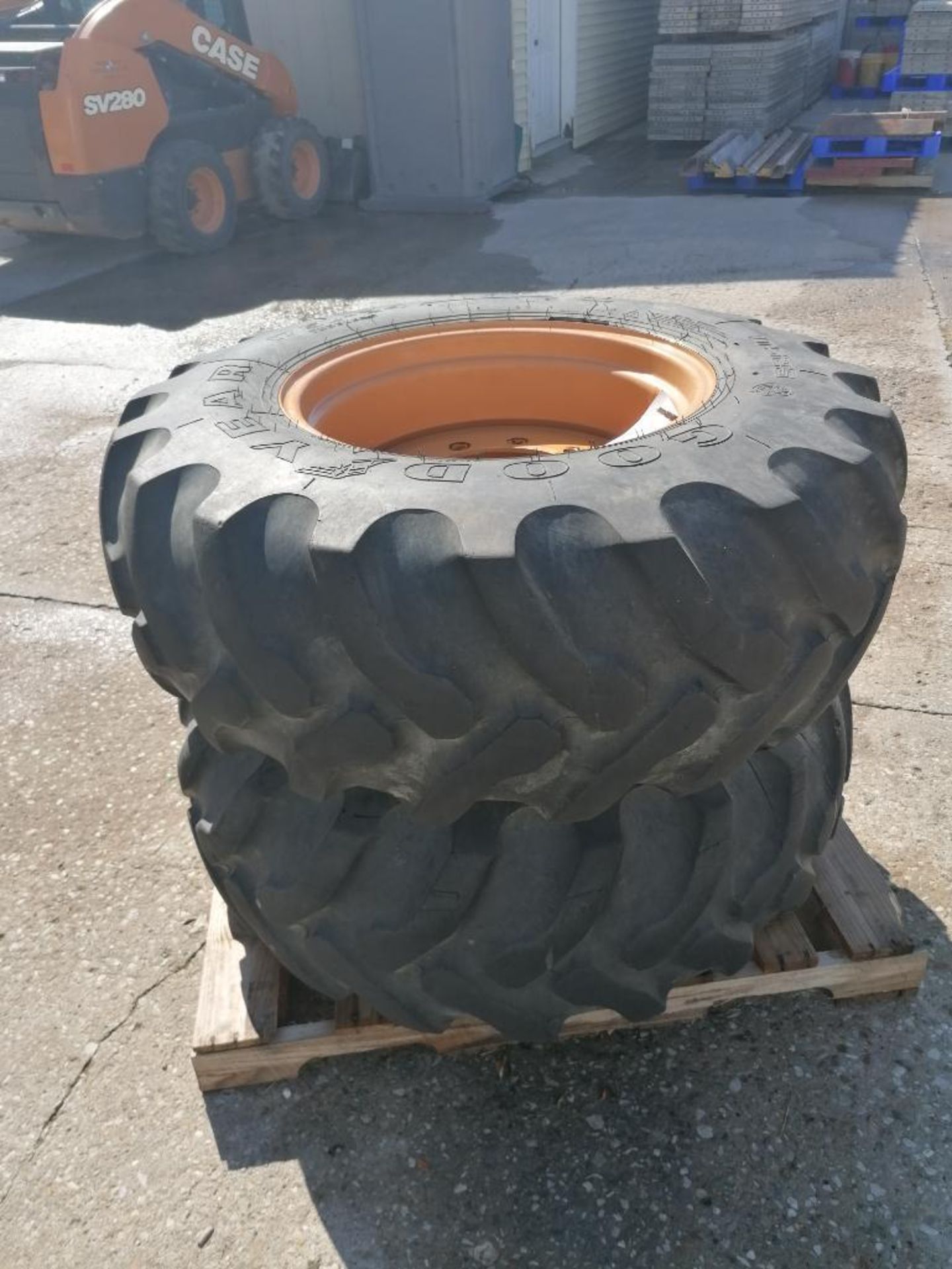 (2) GOODYEAR IT525, 17.5L-24 Tubeless Tires with 10 Bolt Pattern, 11" Center Rims. Located in Mt. Pl