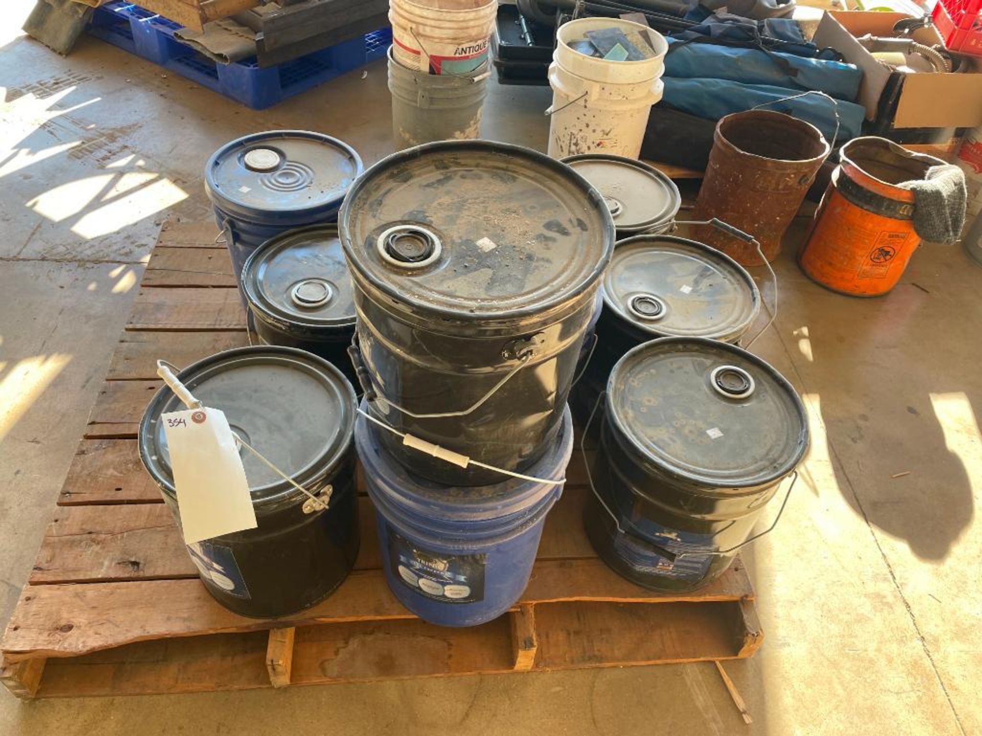 Pallet with 4 Buckets of Trinic GFRC Facecoat Single Component Complete GFRC Mix & 6 Buckets of TRIN