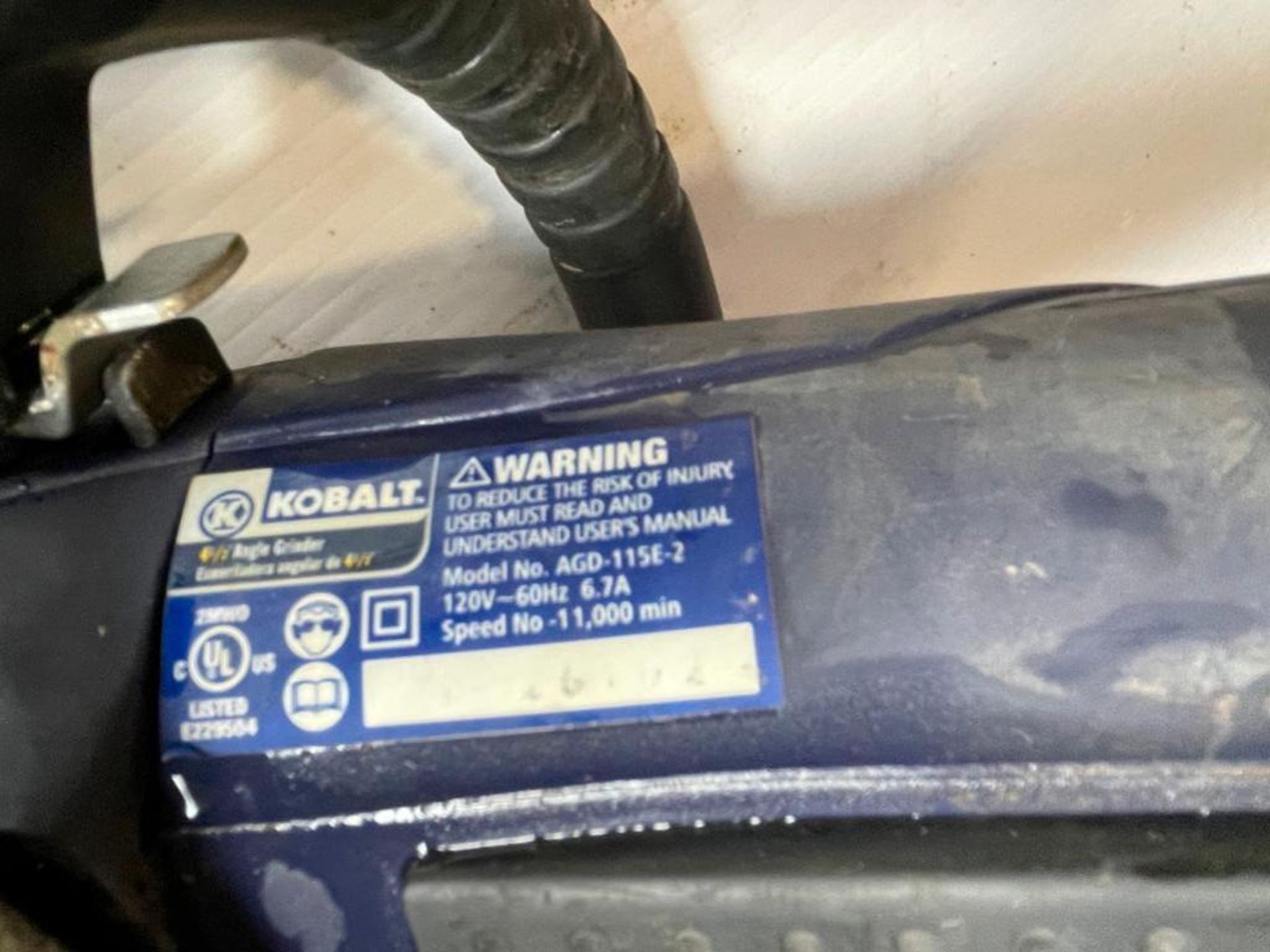 Kobalt 4 1/2" Angle Grinder, 120V. Located in Hazelwood, MO - Image 6 of 6