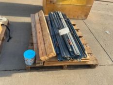 Pallet of Galvanized Railing Shelving, Board Sheets & Bolts. Located in Hazelwood, MO