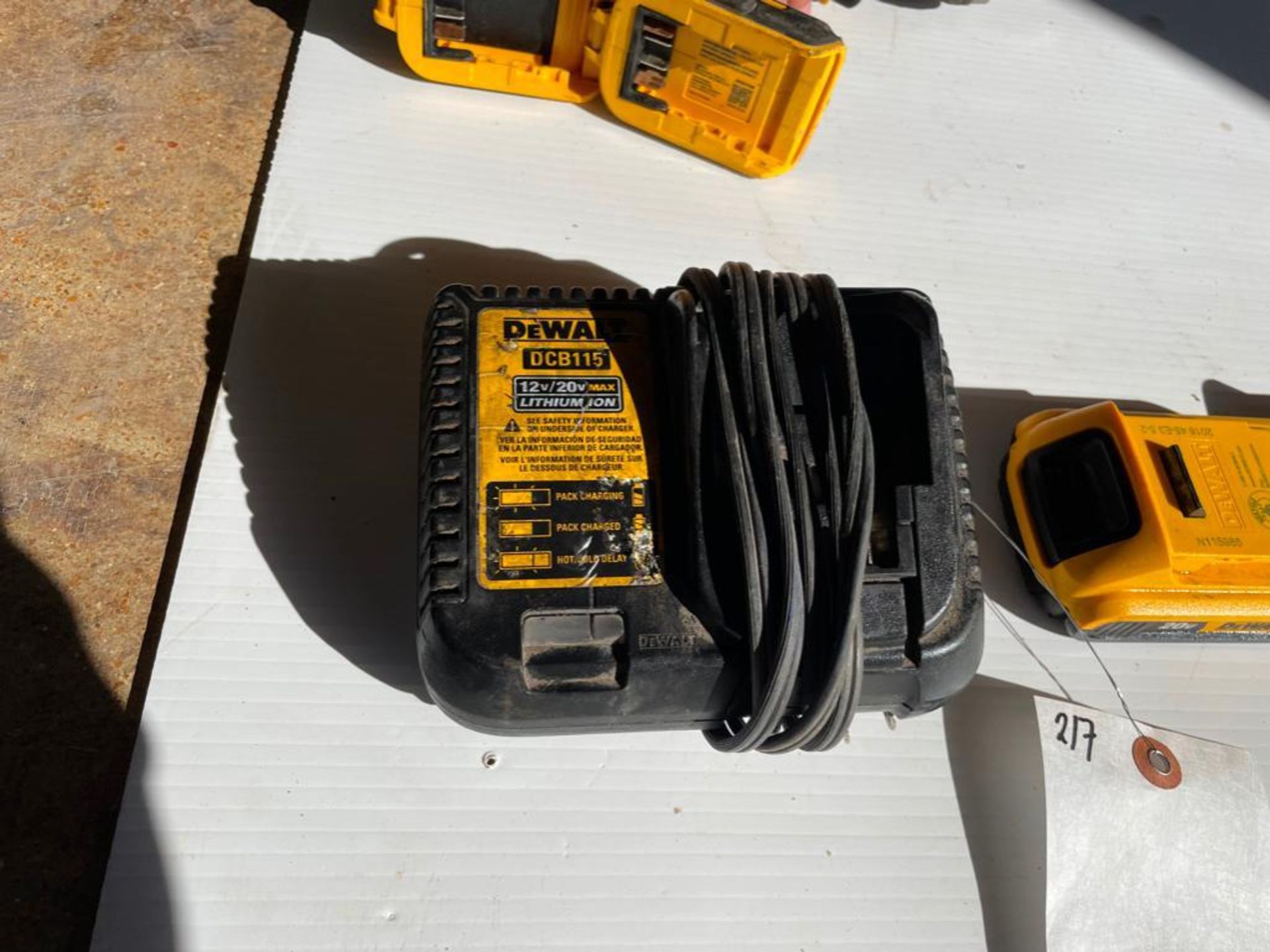 (4) DeWalt 20V Tools, DCS389 Variable Speed Reciprocating Saw, 4 1/2" - 6" Grinder, DCD708 1/2" Dril - Image 12 of 13