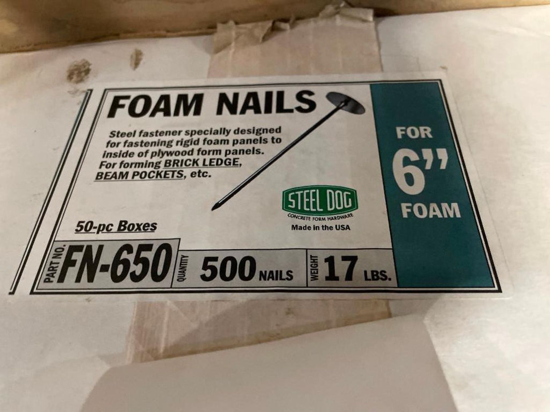 Steel Dog Foam Nails for 6" Foam, FN-650 & FN-450. Located in Hazelwood, MO - Image 2 of 2
