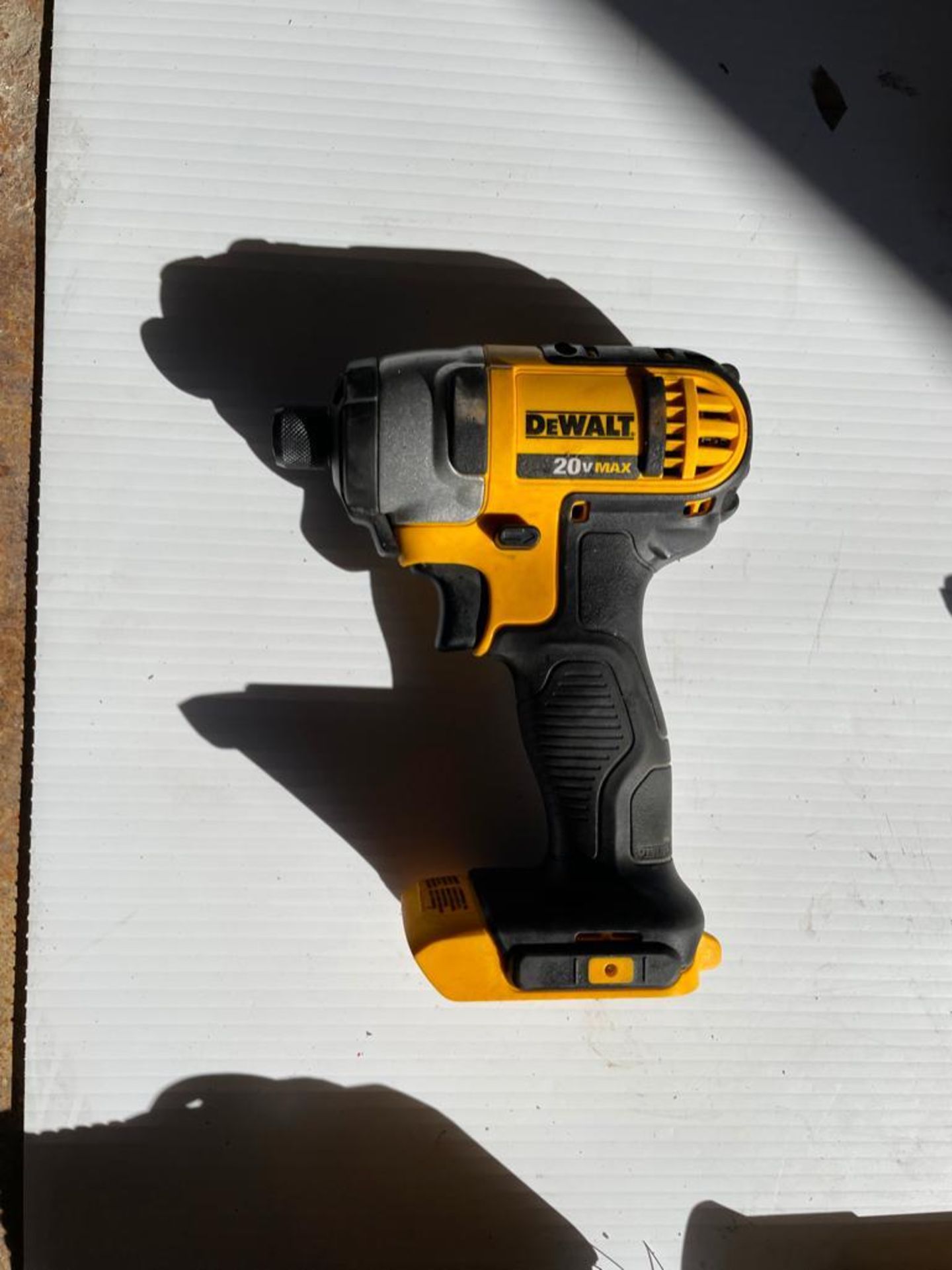 (4) DeWalt 20V Tools, DCS389 Variable Speed Reciprocating Saw, 4 1/2" - 6" Grinder, DCD708 1/2" Dril - Image 7 of 13