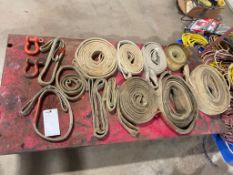 Pallet of Various Size Straps & Shackles. Located in Hazelwood, MO