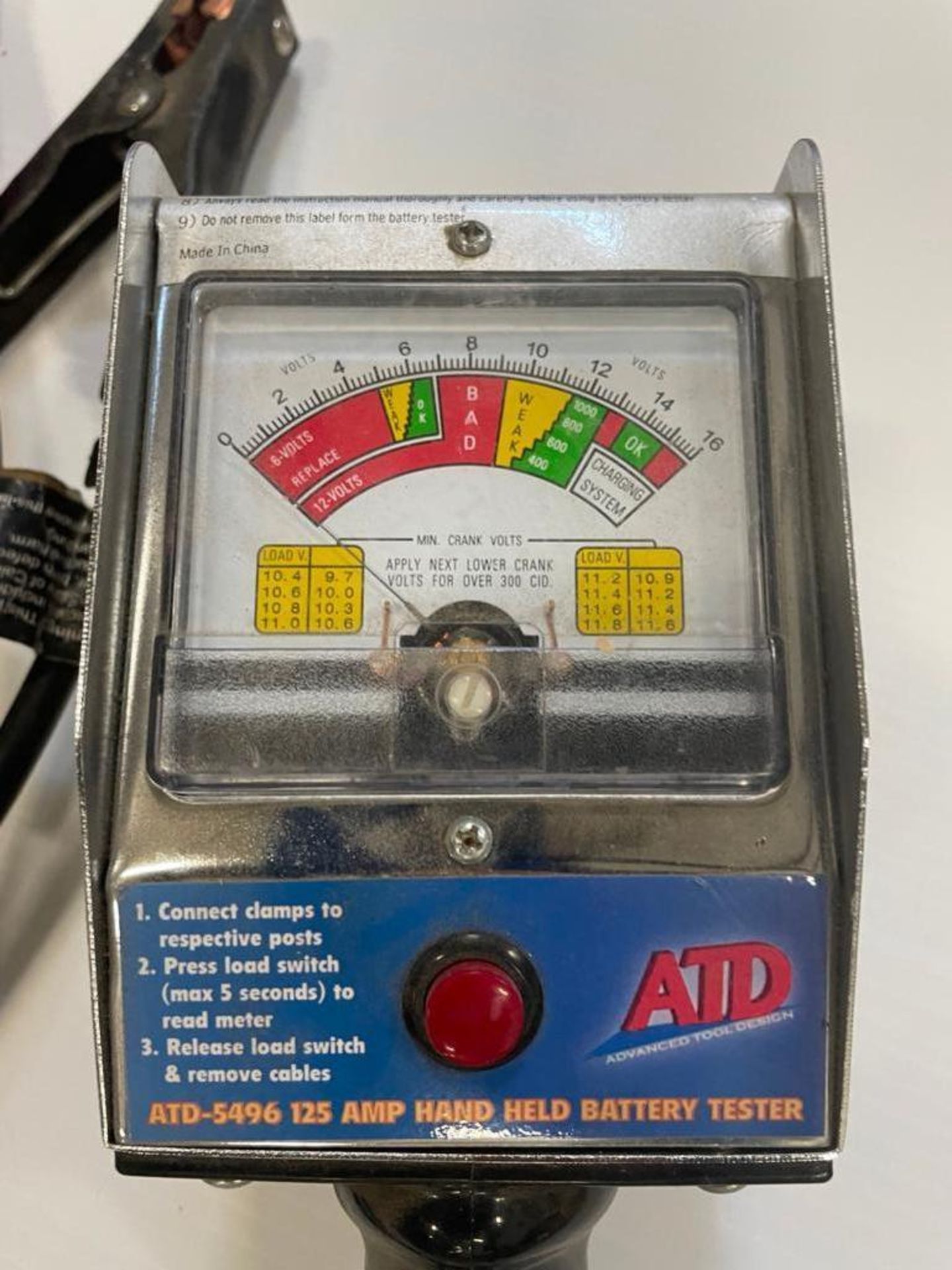 ATD-5496 125 Amp Hand Held Battery Tester. Located in Hazelwood, MO - Image 2 of 3