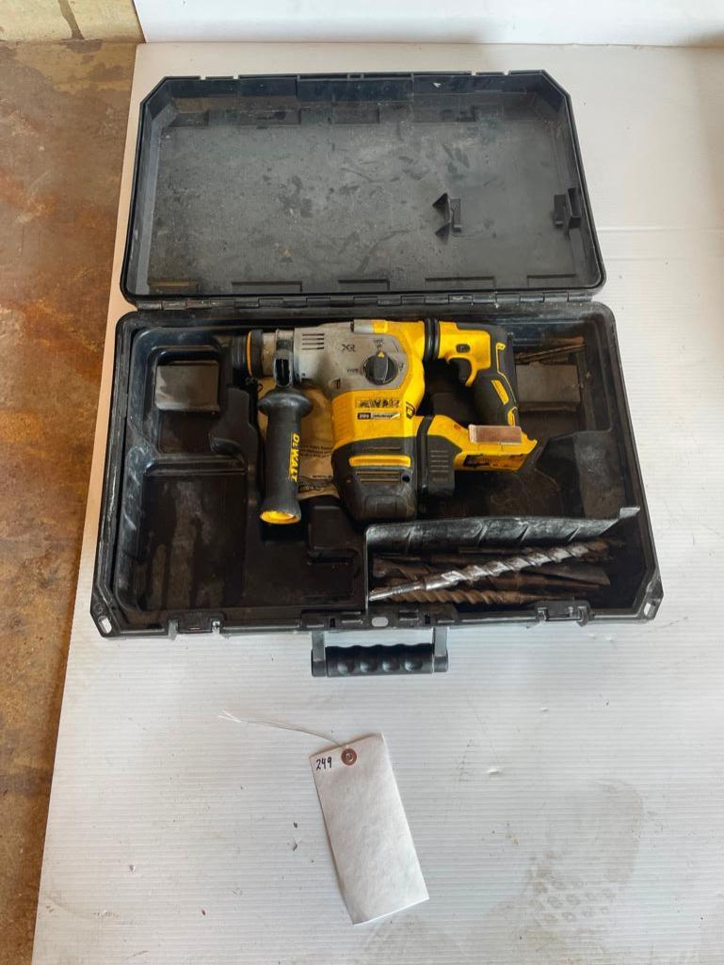 DeWalt DCH293 20V Heavy Duty Cordless Rotary Hammer in Case. Located in Hazelwood, MO