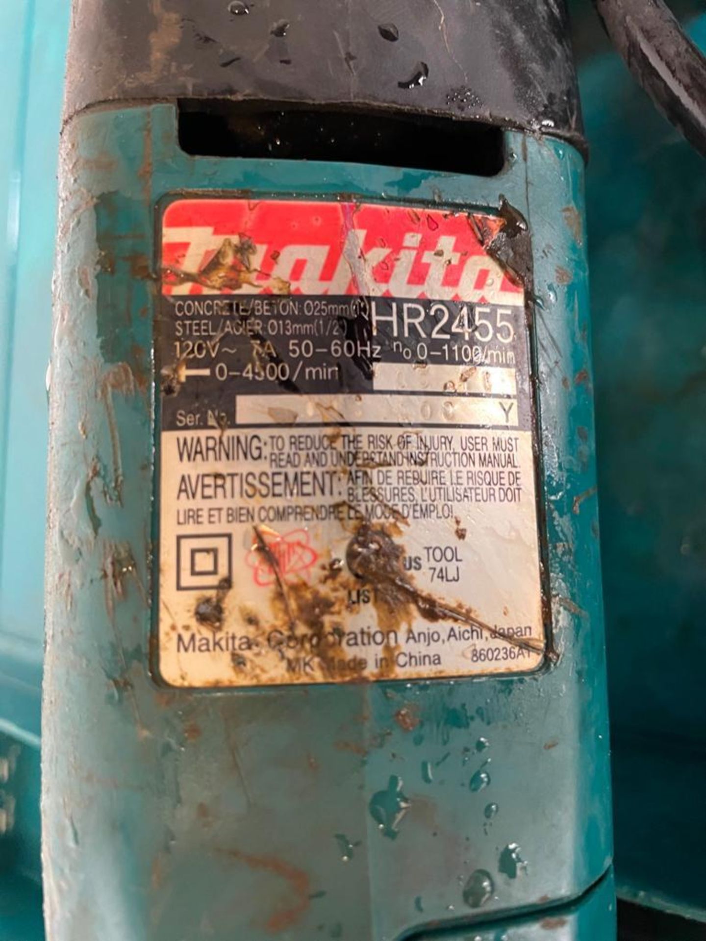 Makita HR2455 Hammer Drill, 120V. Located in Hazelwood, MO - Image 4 of 4