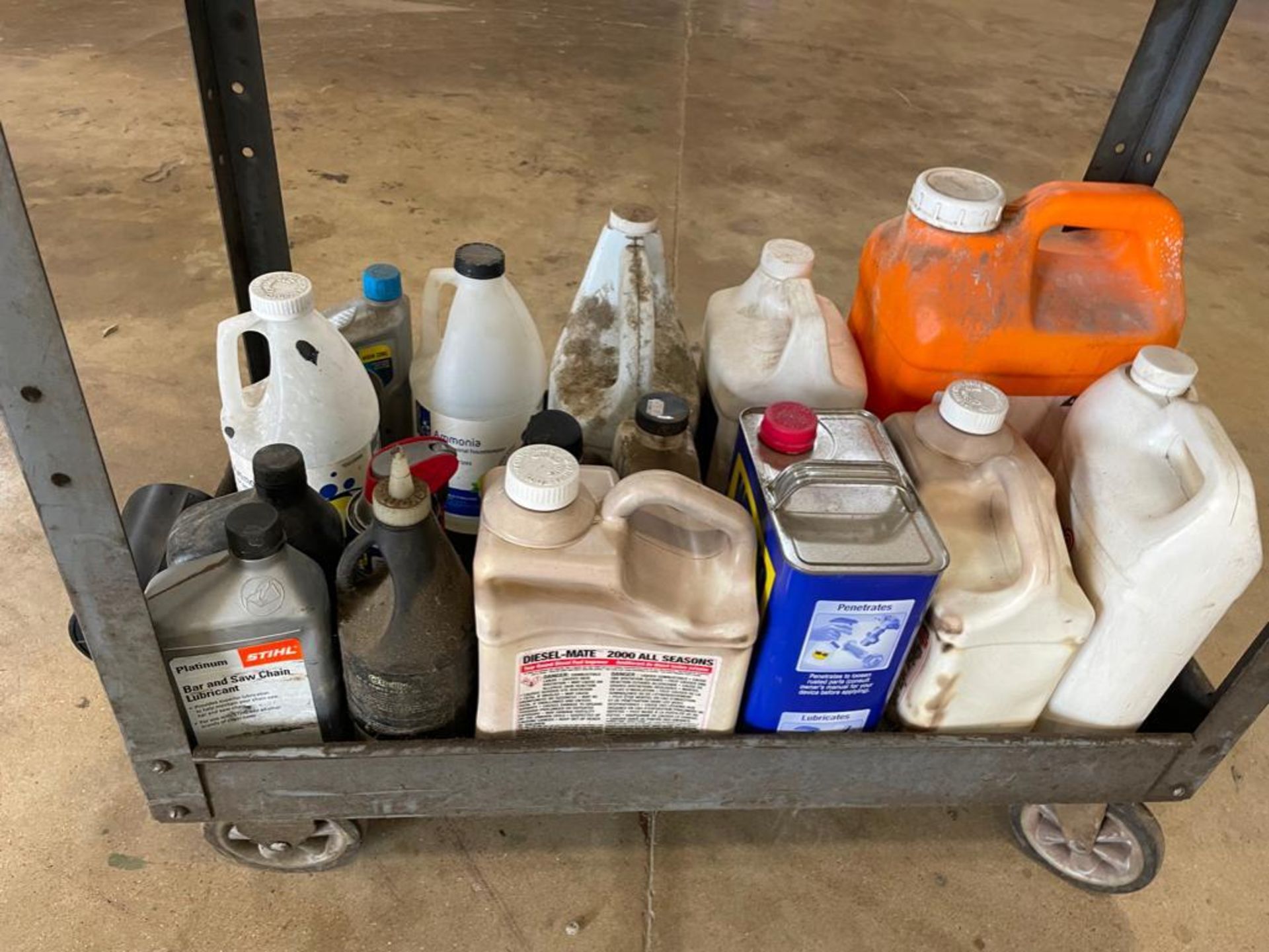 Cart of Shop Cleaning Chemicals & Supplies. Located in Hazelwood, MO - Image 2 of 11
