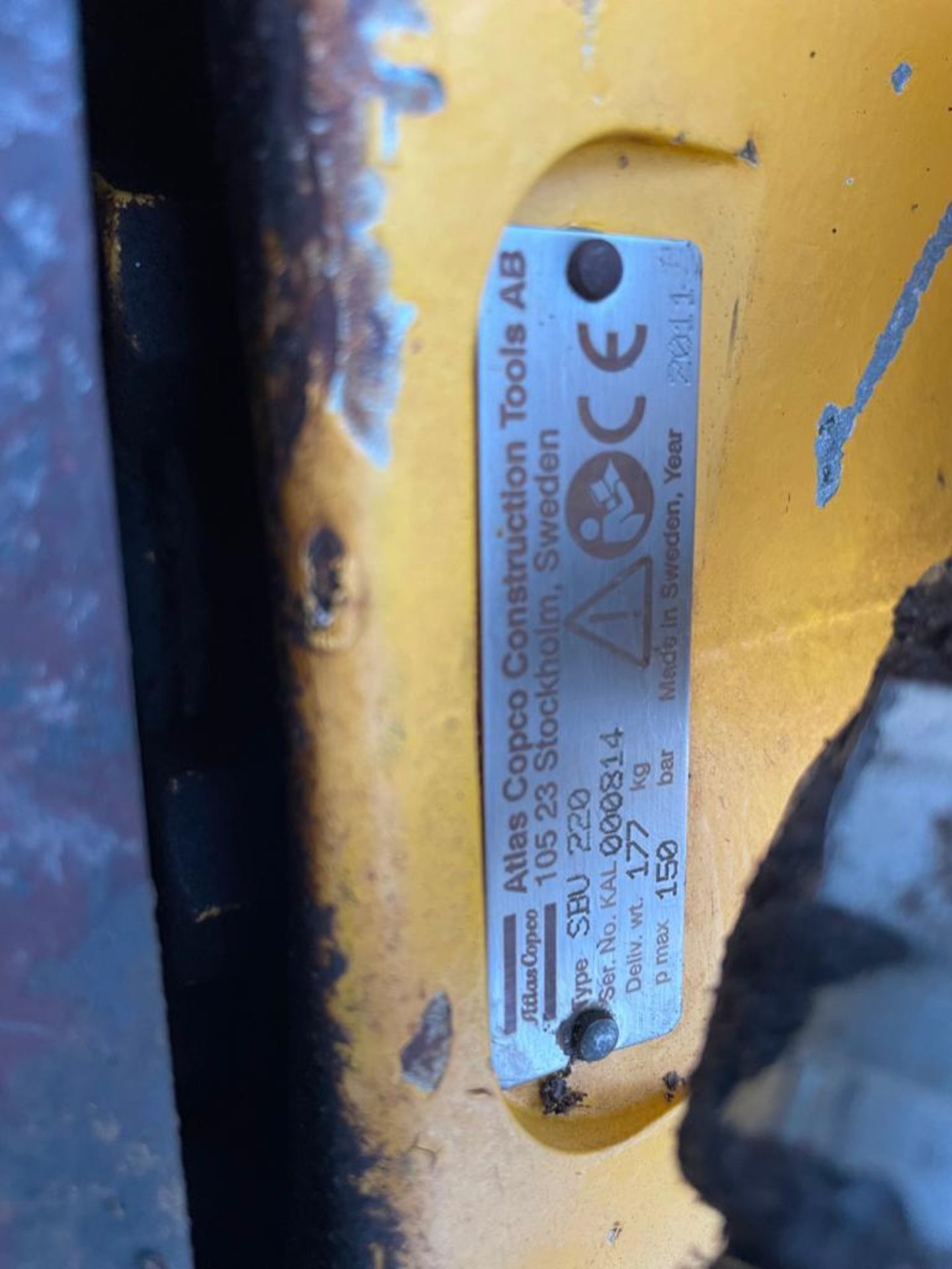 2011 Atlas Copco Type SBU 220 Hammer Breaker, Serial #000814. Located in Hazelwood, MO - Image 4 of 5